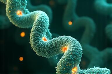 Schéma de cellules cancéreuses avec des marqueurs d'IA et des options de traitement.