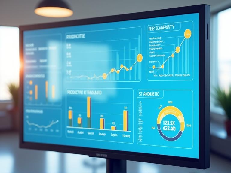 Tableau de bord de productivité interactif de Lux Mundi AI affichant des graphiques